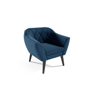 Eka Křeslo KARO Látka Velutto: Velutto 11 - Modrá, Výběr nohou: Černé
