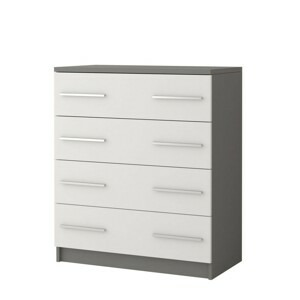IDZ Komoda OMEGA II 4S 02, 80 cm Bílá/Grafit