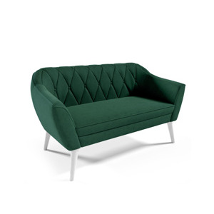 Eka Pohovka KARO, 140 cm Látka Velutto: Velutto 10 - Zelená, Výběr nohou: Bílé