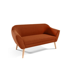 Eka Pohovka FLIX, 150 cm Látka Velutto: Velutto 33 - Skořicová, Výběr nohou: Přírodní