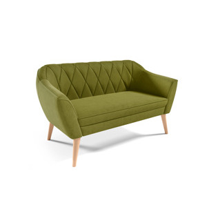 Eka Pohovka PRIME, 140 cm Látka Velutto: Velutto 09 - Olivová, Výběr nohou: Přírodní