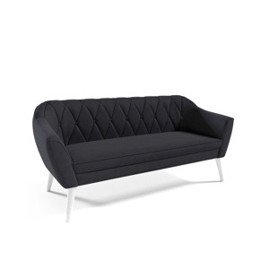 Eka Pohovka KARO, 180 cm Látka Velutto: Velutto 20 - Černá, Výběr nohou: Bílé