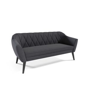 Eka Pohovka PRIME, 180 cm Látka Velutto: Velutto 19 - Antracitová, Výběr nohou: Černé