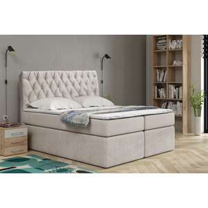 Eka Kontinentální čalouněná postel Luxurious - Cassablanca (200x200 cm) Barva látky Trinity: (2301) Krémová bíla