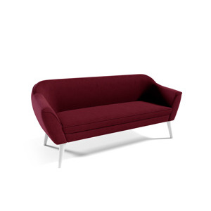 Eka Pohovka FLIX, 185 cm Látka Velutto: Velutto 32 - Vínová, Výběr nohou: Bílé