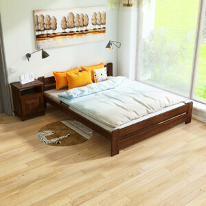 Maxi Postel z masivu Union 120 x 200 cm - barva Dub + matrace Medical ROŠT ZDARMA