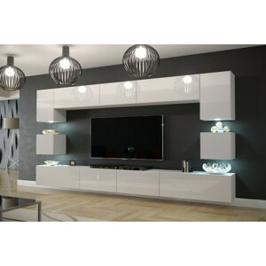 Ral Obývací stěna ARIZONA XXL, 302 cm - Bílý lesk