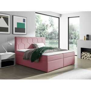 Eka Kontinentální čalouněná postel MEDOX - Trinity (200x200 cm) Barva látky Trinity: (2319) Světlá růžová