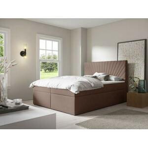 Eka Kontinentální čalouněná postel AFRODITE - Trinity (200x200 cm) Barva látky Trinity: (2305) Tmavá béžová