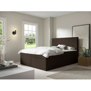 Eka Kontinentální čalouněná postel AFRODITE - Trinity (140x200 cm) Barva látky Trinity: (2308) Tmavá hnědá