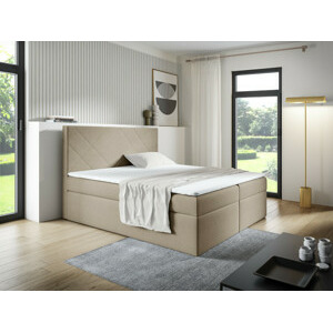 Eka Kontinentální čalouněná postel SARAH - Trinity (160x200 cm) Barva látky Trinity: (2303) Světlá béžová