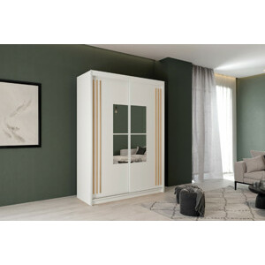 ARK Šatní skříň IKING, Bílá/Dub Artisan 150 cm