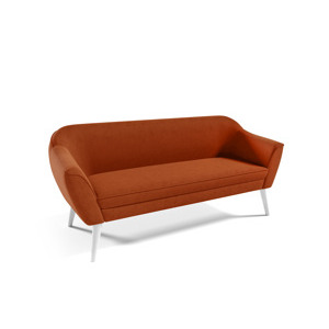 Eka Pohovka FLIX, 185 cm Látka Velutto: Velutto 33 - Skořicová, Výběr nohou: Bílé