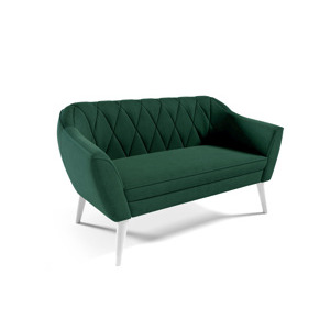 Eka Pohovka PRIME, 140 cm Látka Velutto: Velutto 10 - Zelená, Výběr nohou: Bílé