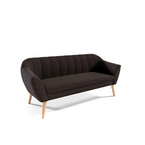 Eka Pohovka trojmístná VOJO, 183 cm Látka Velutto: Velutto 06 - Kávová, Výběr nohou: Přírodní