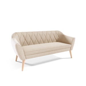 Eka Pohovka PRIME, 180 cm Látka Velutto: Velutto 02 - Béžová, Výběr nohou: Přírodní