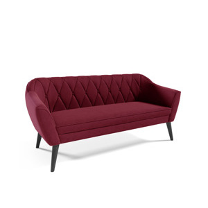 Eka Pohovka KARO, 180 cm Látka Velutto: Velutto 32 - Vínová, Výběr nohou: Černé