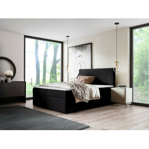 Eka Kontinentální čalouněná postel SMART - Trinity (200x200 cm) Barva látky Trinity: (2316) Černá