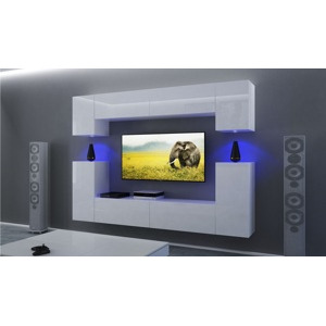 Ral Obývací stěna HOLY 4, 256 cm - Bílý lesk