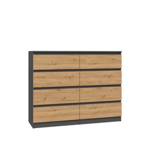 TPS Komoda MALVA M8 120 cm - Antracit / Dub artisan