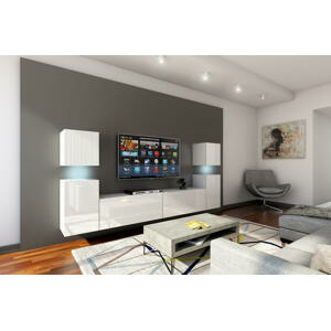 Ral Obývací stěna DALLAS 240 cm - Bílý lesk