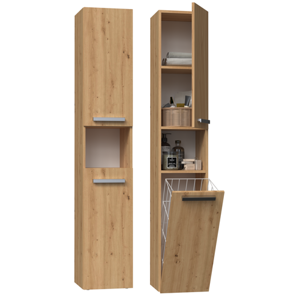 TPS Koupelnová skříňka s košem na prádlo NEL III, Dub Artsain