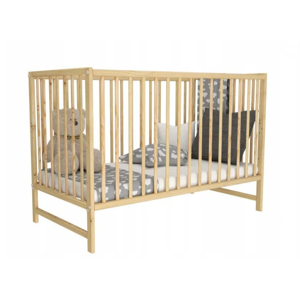 AS Dětská masivní buková postýlka Bobík 120 x 60 cm – Přírodní