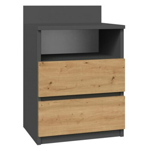 TPS Noční stolek MALVA M1 - Antracit / Dub artisan