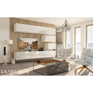 Ral Obývací stěna JUPITER 2, 249 cm - Bílý lesk