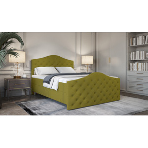 SFAB Kontinentální čalouněná postel ROMA (180x200 cm) Látka Velutto: Velutto 09 - Olivová