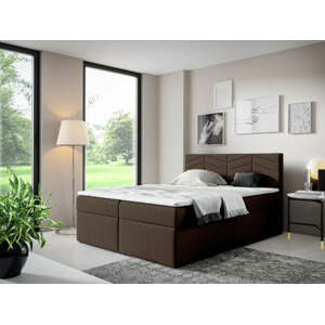 Eka Kontinentální čalouněná postel ANNA - Trinity (200x200 cm) Barva látky Trinity: (2308) Tmavá hnědá