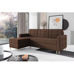 Eka Rohová sedačka SOREN, 222 cm Roh sedačky: Levý, Barva látky: Hnědá (Trinity 07)