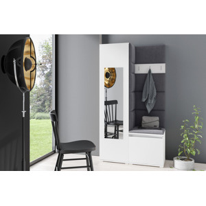 Eka Předsíňová stěna s čalouněnými panely Trinity 13 - Bílá / Černá 2316