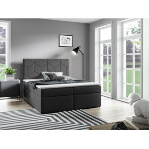 Eka Kontinentální čalouněná postel BOX - Trinity (200x200 cm) Barva látky Trinity: (2315) Tmavá šedá