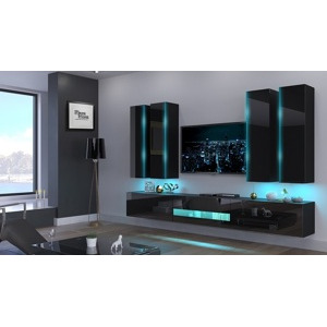 Ral Obývací stěna RIA 273 cm - Černý lesk