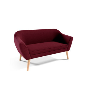 Eka Pohovka FLIX, 150 cm Látka Velutto: Velutto 32 - Vínová, Výběr nohou: Přírodní