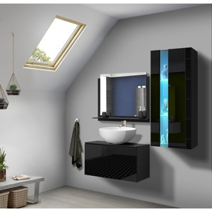 Ral Koupelnová stěna ALI 3 - Černý lesk