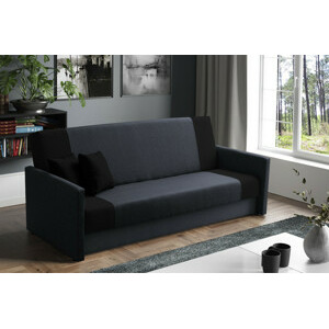 Eka Pohovka SIRI, 207 cm Barva látky: Tmavá šedá s černou (Lux 06 + Lux 23)