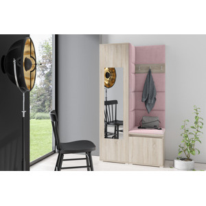 Eka Předsíňová stěna s čalouněnými panely Trinity 13 - Sonoma / Světlá růžová 2319