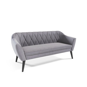 Eka Pohovka PRIME, 180 cm Látka Velutto: Velutto 18 - Šedá, Výběr nohou: Černé