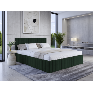 Eka Čalouněná postel LINDA 180x200 cm Barva látky Trinity: (2328) Tmavá zelená