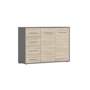 IDZ Komoda FRIDA 2D4S 01, 135 cm Dub Sonoma / Grafit
