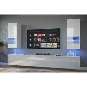 Ral Obývací stěna OPIA 1, 203 cm - Bílý lesk