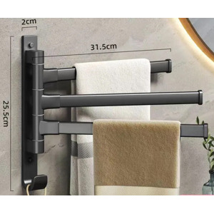 AL Tříramenný nástěnný věšák - otočný Barva: Černá