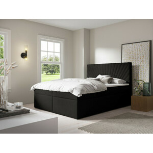 Eka Kontinentální čalouněná postel ARODITE - Trinity (160x200 cm) Barva látky Trinity: (2316) Černá