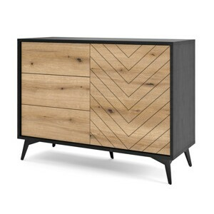 PSK Komoda DARA, Dub Evoke/Černá 104 cm