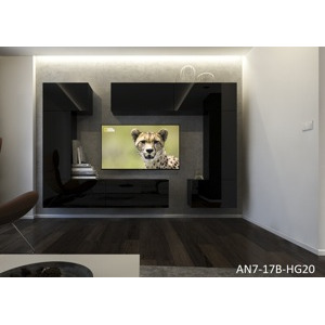 Ral Obývací stěna NELA 6, 272 cm - Černý lesk