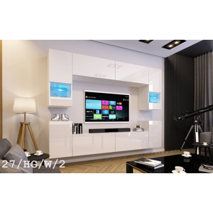 Ral Obývací stěna EARTH 1, 240 cm - Bílý lesk