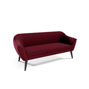 Eka Pohovka FLIX, 185 cm Látka Velutto: Velutto 32 - Vínová, Výběr nohou: Černé