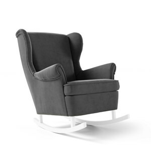 Eka Houpací křeslo ušák MAYA Výběr nohou: Bílé, Barva látky: RIVIERA 100